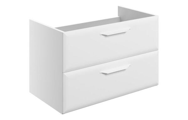 Colorado 795mm Wall Hung 2 Drawer Basin Unit (No Top) - Matt White