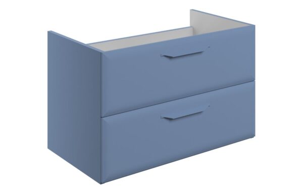 Colorado 795mm Wall Hung 2 Drawer Basin Unit (No Top) - Matt Misty Blue