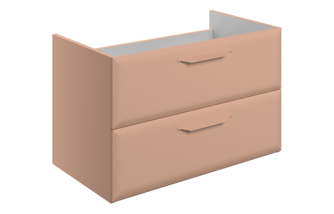 Colorado 795mm Wall Hung 2 Drawer Basin Unit (No Top) - Matt Apricot