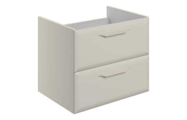 Colorado 600mm Wall Hung 2 Drawer Basin Unit (No Top) - Matt Latte