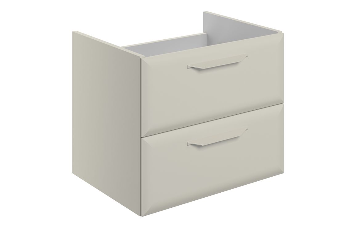 Colorado 600mm Wall Hung 2 Drawer Basin Unit (No Top) - Matt Latte