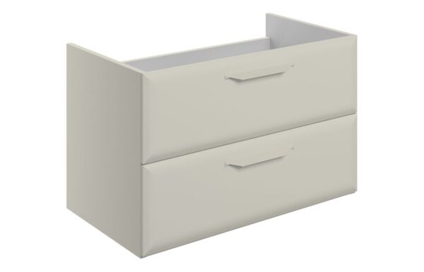 Colorado 795mm Wall Hung 2 Drawer Basin Unit (No Top) - Matt Latte