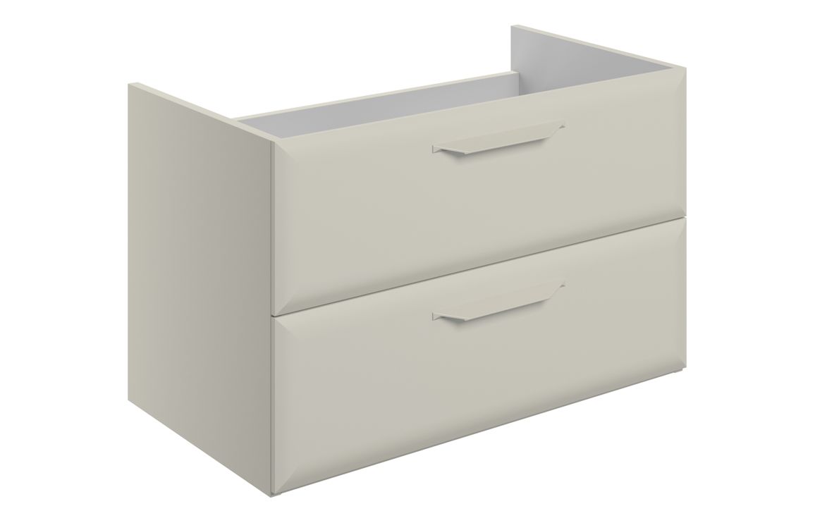 Colorado 795mm Wall Hung 2 Drawer Basin Unit (No Top) - Matt Latte