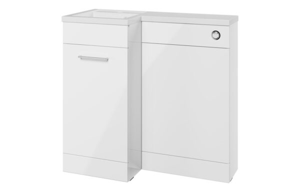 Vermont 900mm F/S L-Shape Pack & Basin (LH) - White Gloss