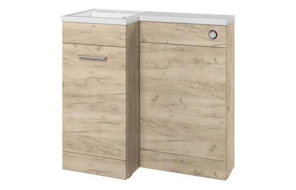 Vermont 900mm F/S L-Shape Pack & Basin (LH) - Oak