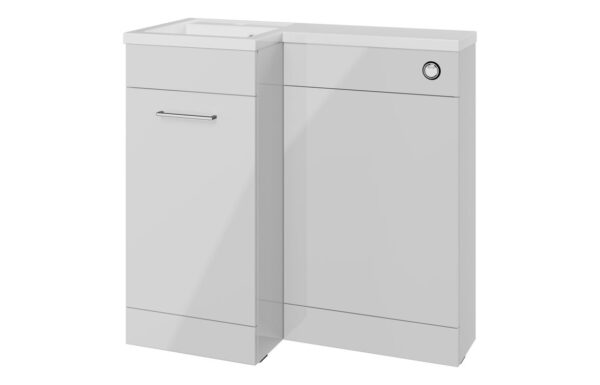 Vermont 900mm F/S L-Shape Pack & Basin (LH) - Grey Gloss