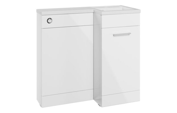 Vermont 900mm F/S L-Shape Pack & Basin (RH) - White Gloss