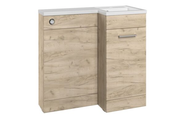 Vermont 900mm F/S L-Shape Pack & Basin (RH) - Oak