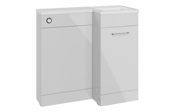 Vermont 900mm F/S L-Shape Pack & Basin (RH) - Grey Gloss