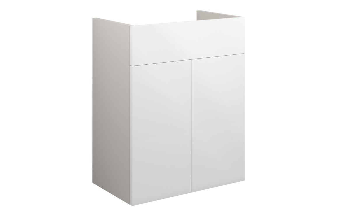 Nevada 500mm Standard Basin Unit - White Gloss (Grey Cab)