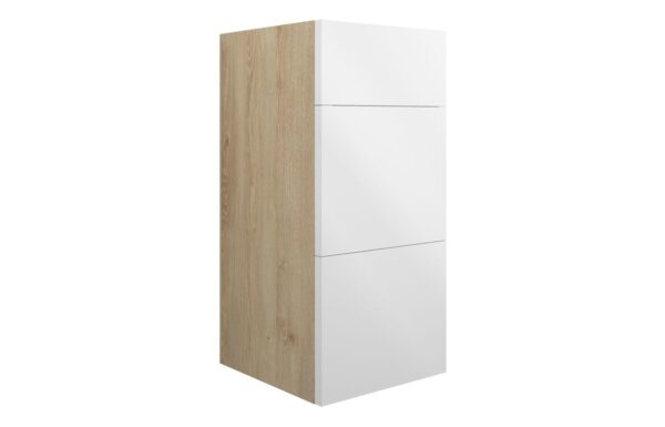 Nevada 300mm Standard 3 Drawer Unit - White Gloss (Oak Cab)