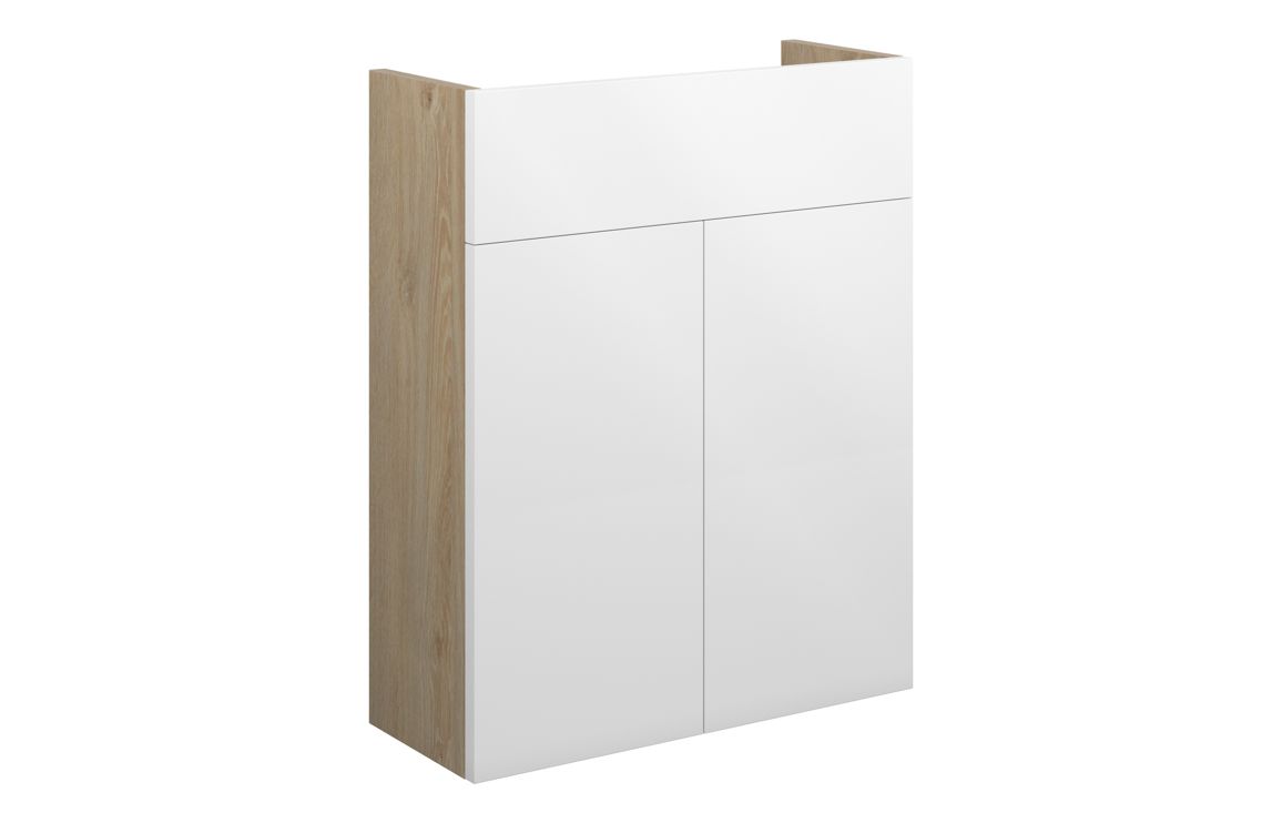 Nevada 500mm Slim Basin Unit - White Gloss (Oak Cab)
