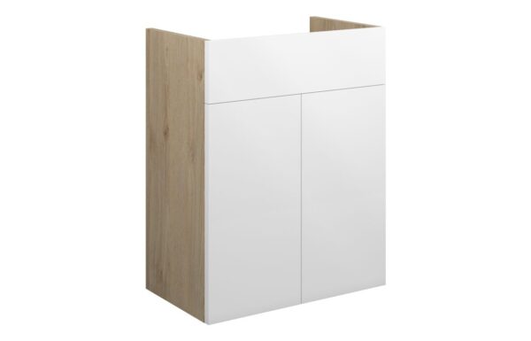 Nevada 500mm Standard Basin Unit - White Gloss (Oak Cab)