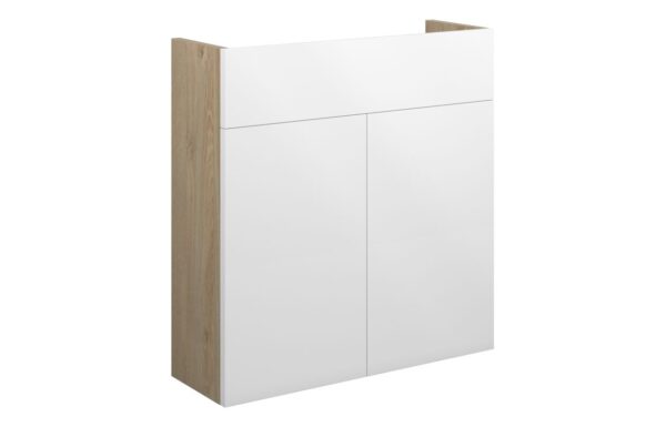 Nevada 600mm Slim Basin Unit - White Gloss (Oak Cab)