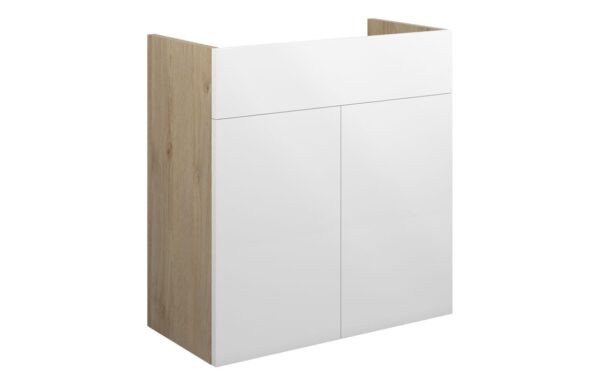 Nevada 600mm Standard Basin Unit - White Gloss (Oak Cab)