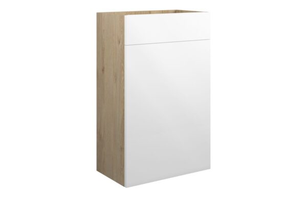 Nevada 500mm Standard WC Unit - White Gloss (Oak Cab)