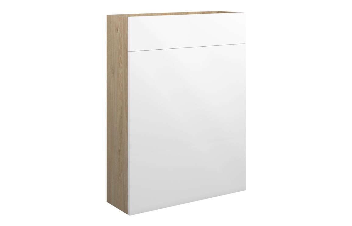 Nevada 600mm Slim WC Unit - White Gloss (Oak Cab)