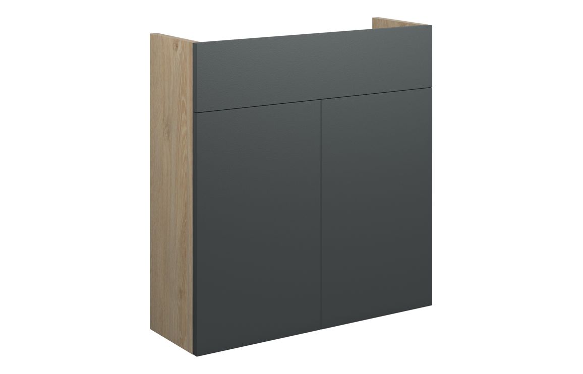 Nevada 600mm Slim Basin Unit - Matt Graphite Grey (Oak Cab)