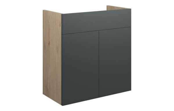 Nevada 600mm Standard Basin Unit - Matt Graphite Grey (Oak Cab)