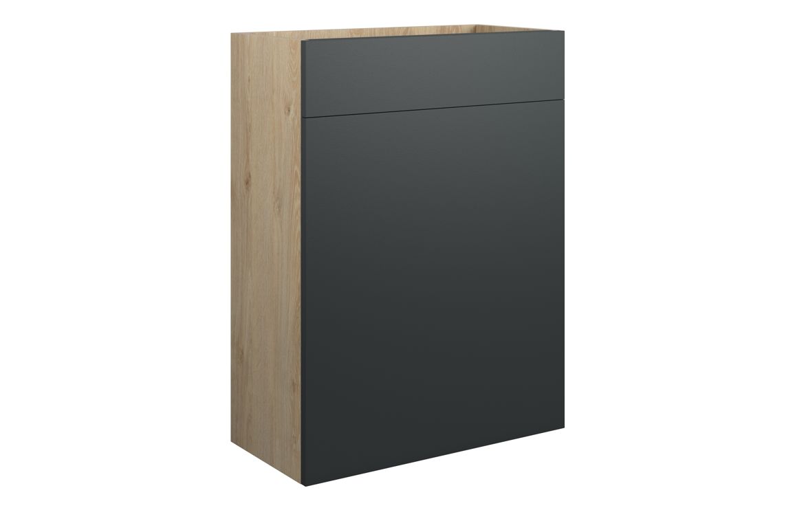 Nevada 600mm Standard WC Unit - Matt Graphite Grey (Oak Cab)