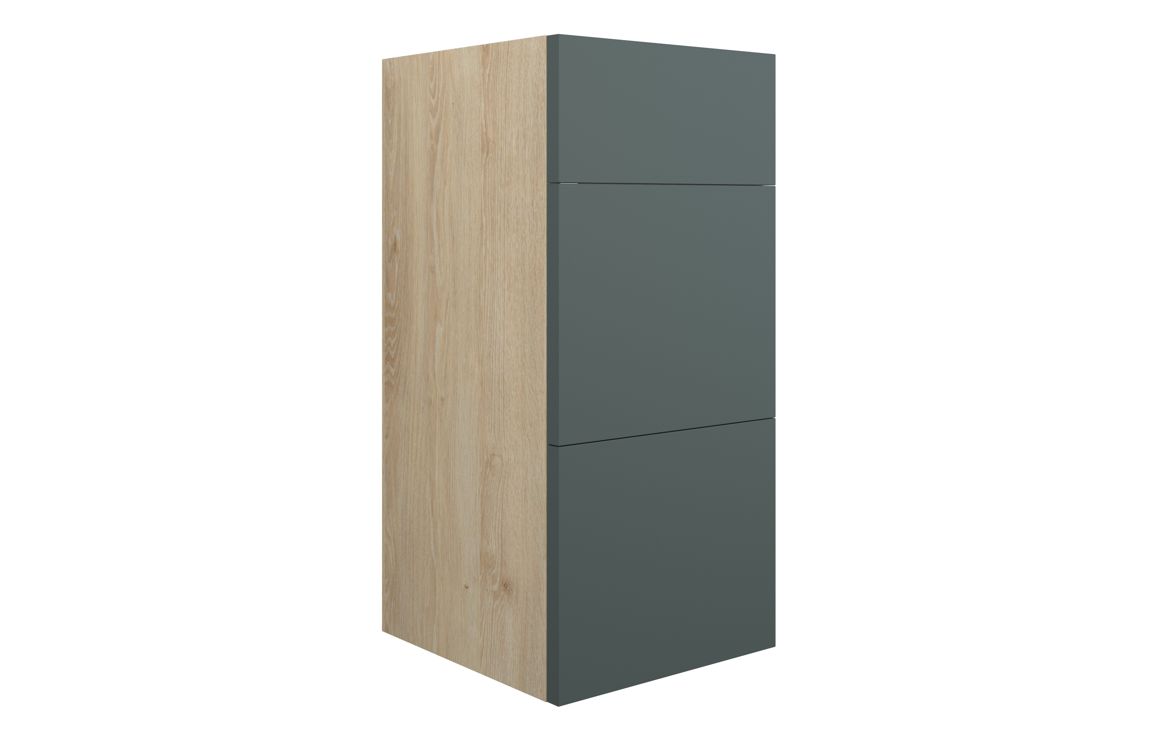 Nevada 300mm Standard 3 Drawer Unit - Matt Green (Oak Cab)