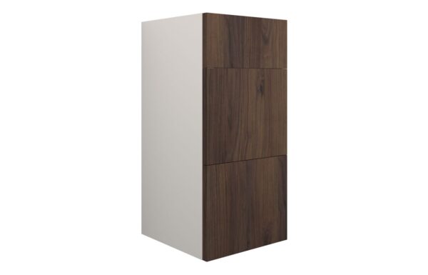 Nevada 300mm Standard 3 Drawer Unit - Warm Walnut (Grey Cab)