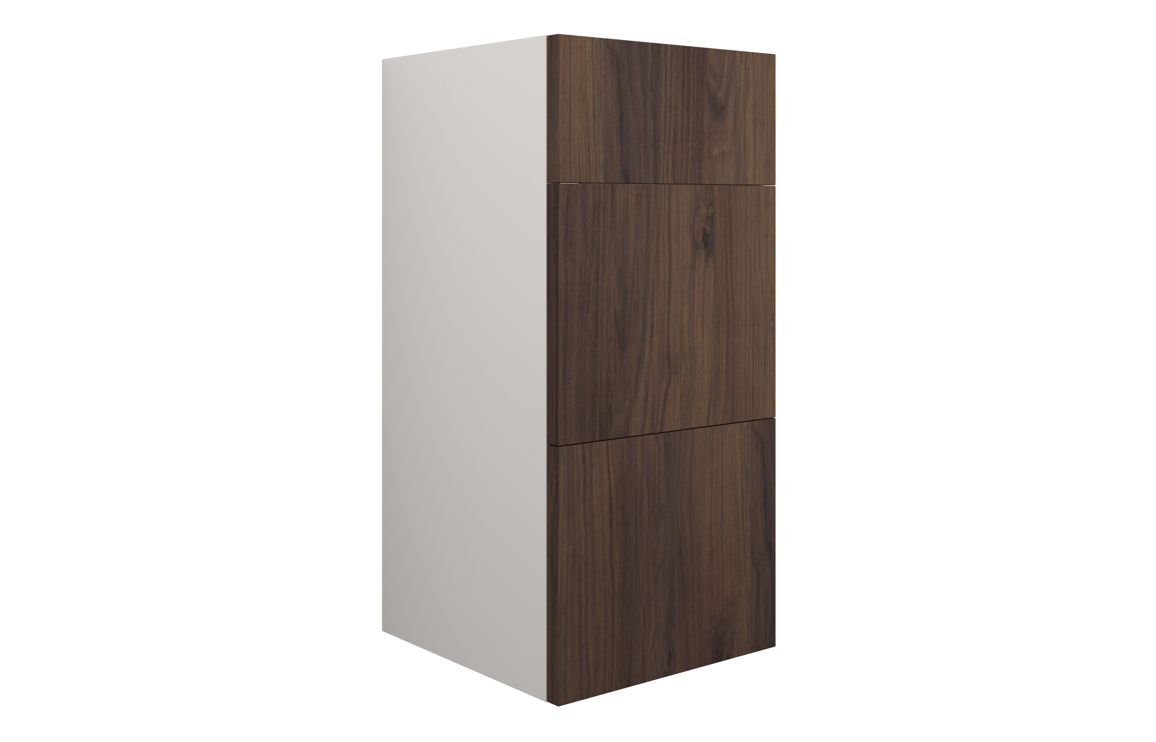Nevada 300mm Standard 3 Drawer Unit - Warm Walnut (Grey Cab)