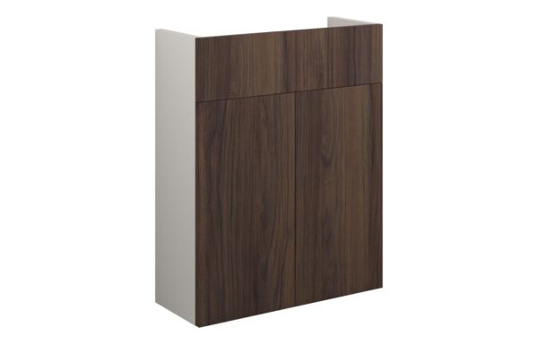Nevada 500mm Slim Basin Unit - Warm Walnut (Grey Cab)