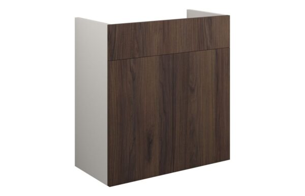 Nevada 600mm Standard Basin Unit - Warm Walnut (Grey Cab)