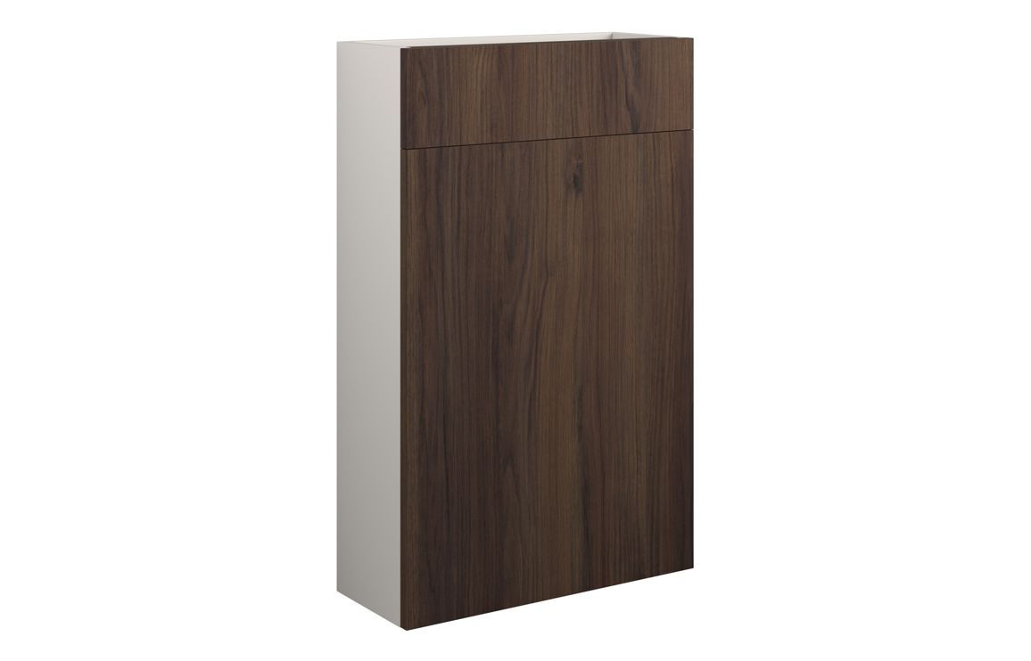 Nevada 500mm Slim WC Unit - Warm Walnut (Grey Cab)