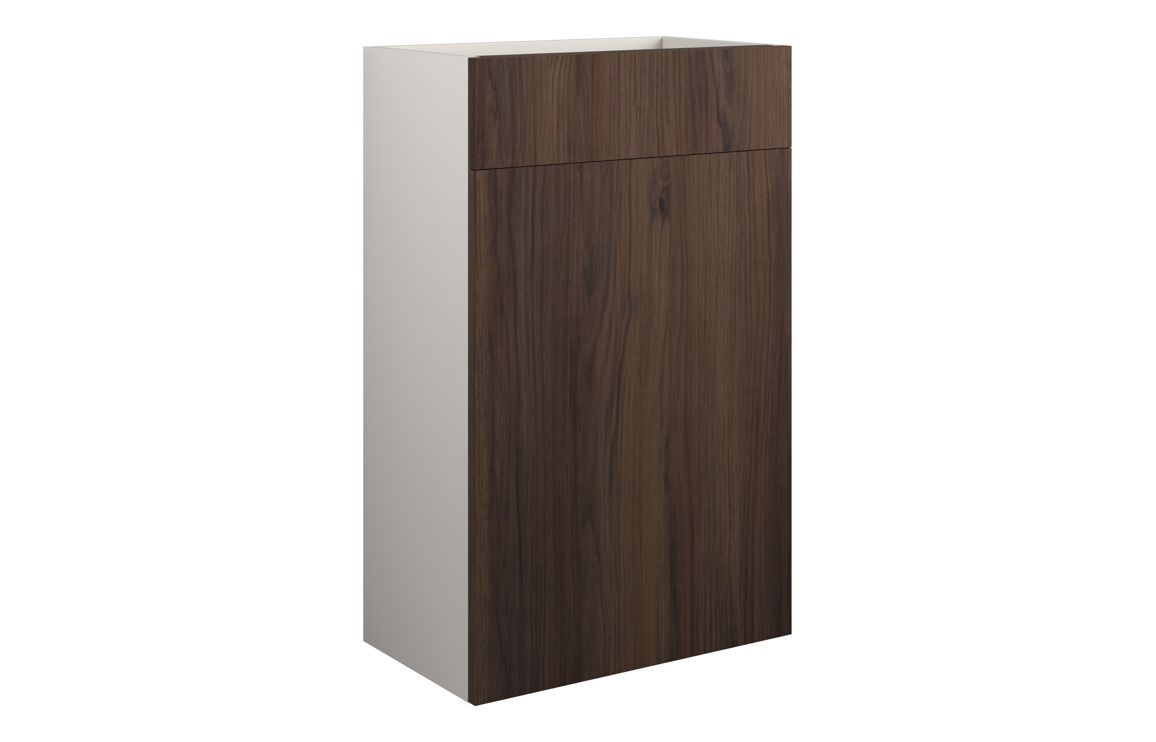 Nevada 500mm Standard WC Unit - Warm Walnut (Grey Cab)