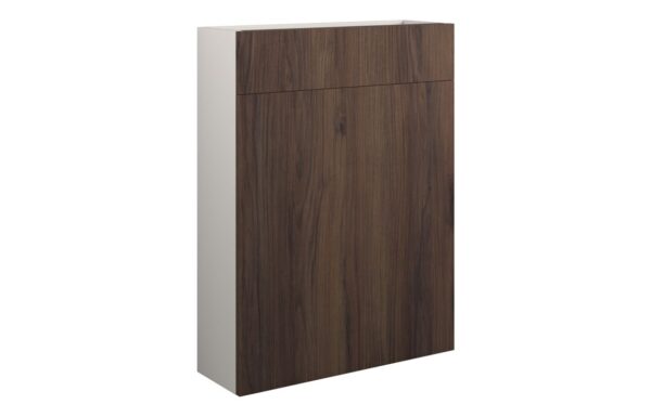 Nevada 600mm Slim WC Unit - Warm Walnut (Grey Cab)