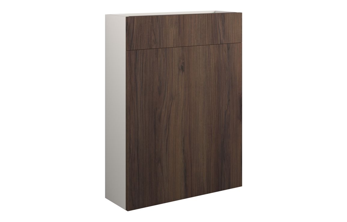 Nevada 600mm Slim WC Unit - Warm Walnut (Grey Cab)