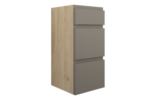 Kentucky 300mm Standard 3 Drawer Unit - Matt Stone (Oak Cab)