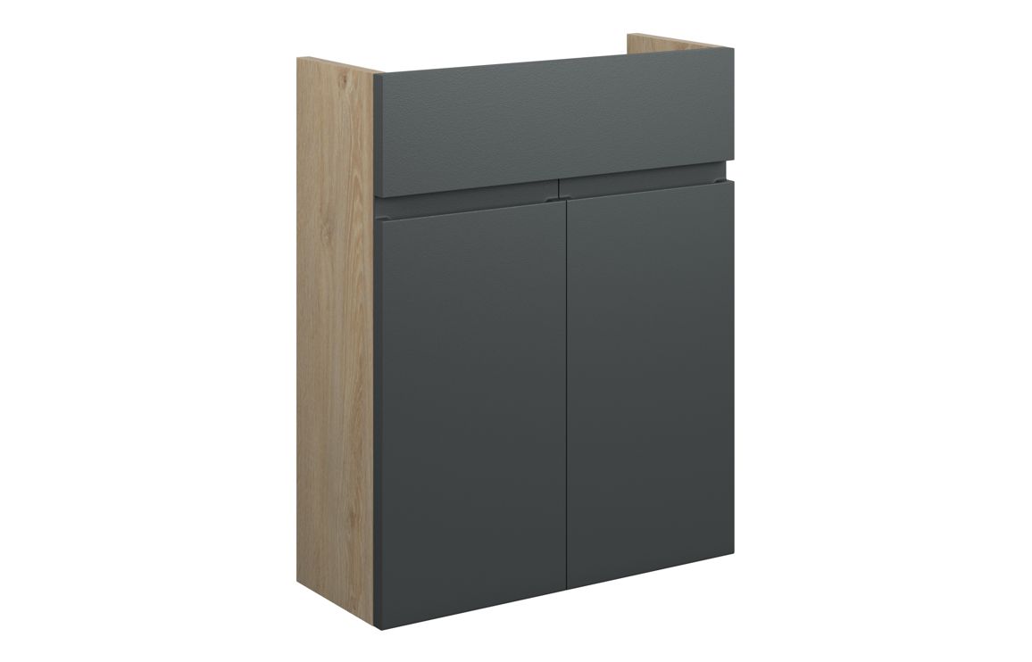 Kentucky 500mm Slim Basin Unit - Matt Graphite Grey (Oak Cab)