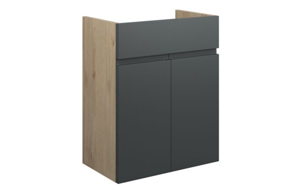 Kentucky 500mm Standard Basin Unit - Matt Graphite Grey (Oak Cab)