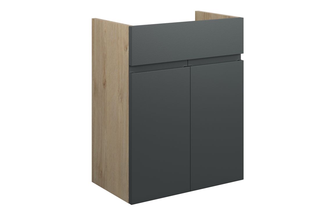 Kentucky 500mm Standard Basin Unit - Matt Graphite Grey (Oak Cab)