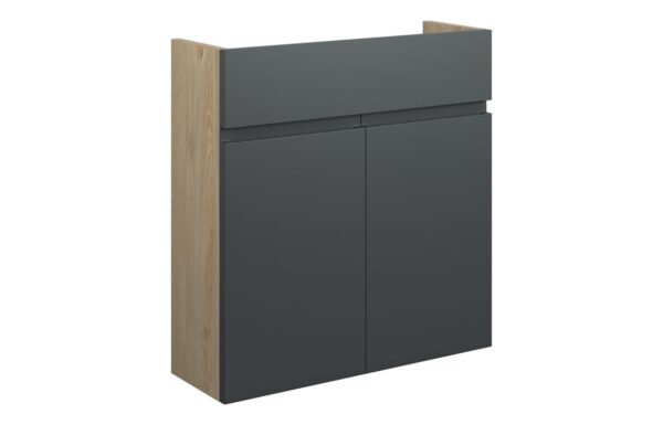 Kentucky 600mm Slim Basin Unit - Matt Graphite Grey (Oak Cab)