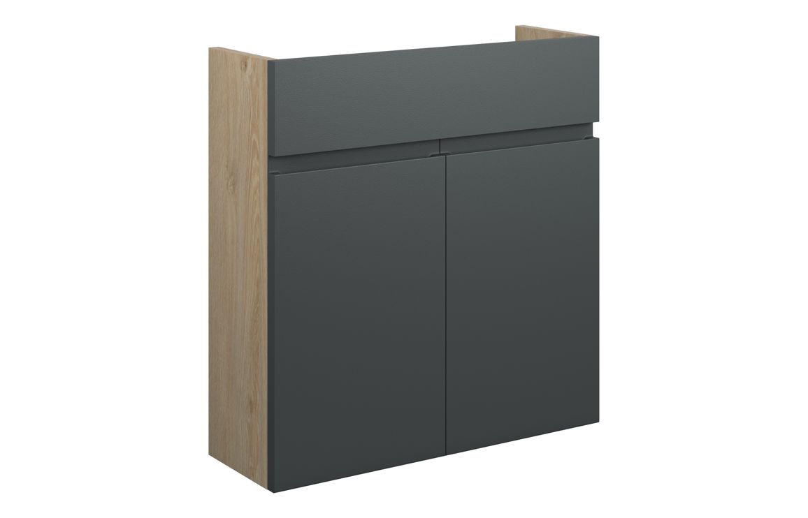 Kentucky 600mm Slim Basin Unit - Matt Graphite Grey (Oak Cab)