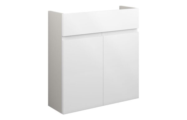 Kentucky 600mm Slim Basin Unit - White Gloss (Grey Cab)