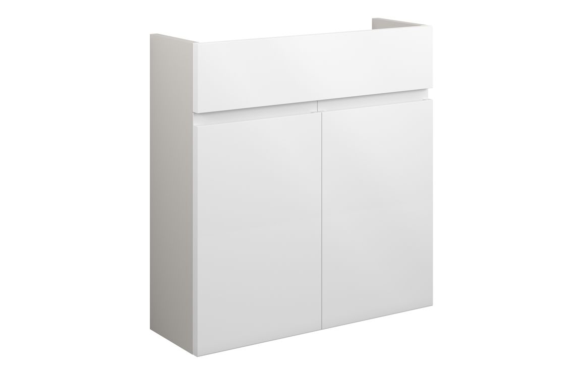 Kentucky 600mm Slim Basin Unit - White Gloss (Grey Cab)