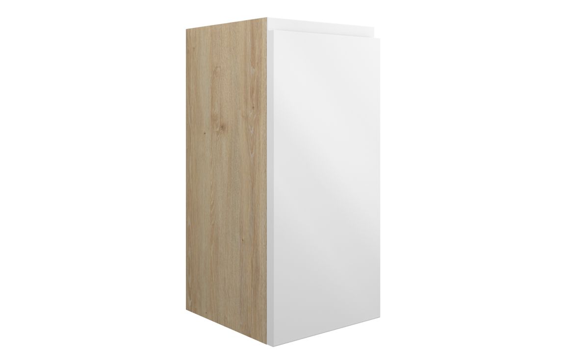 Kentucky 300mm Standard Base Unit - White Gloss (Oak Cab)