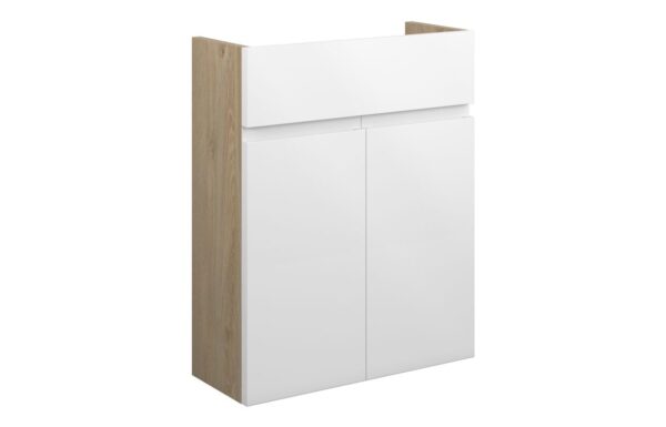 Kentucky 500mm Slim Basin Unit - White Gloss (Oak Cab)