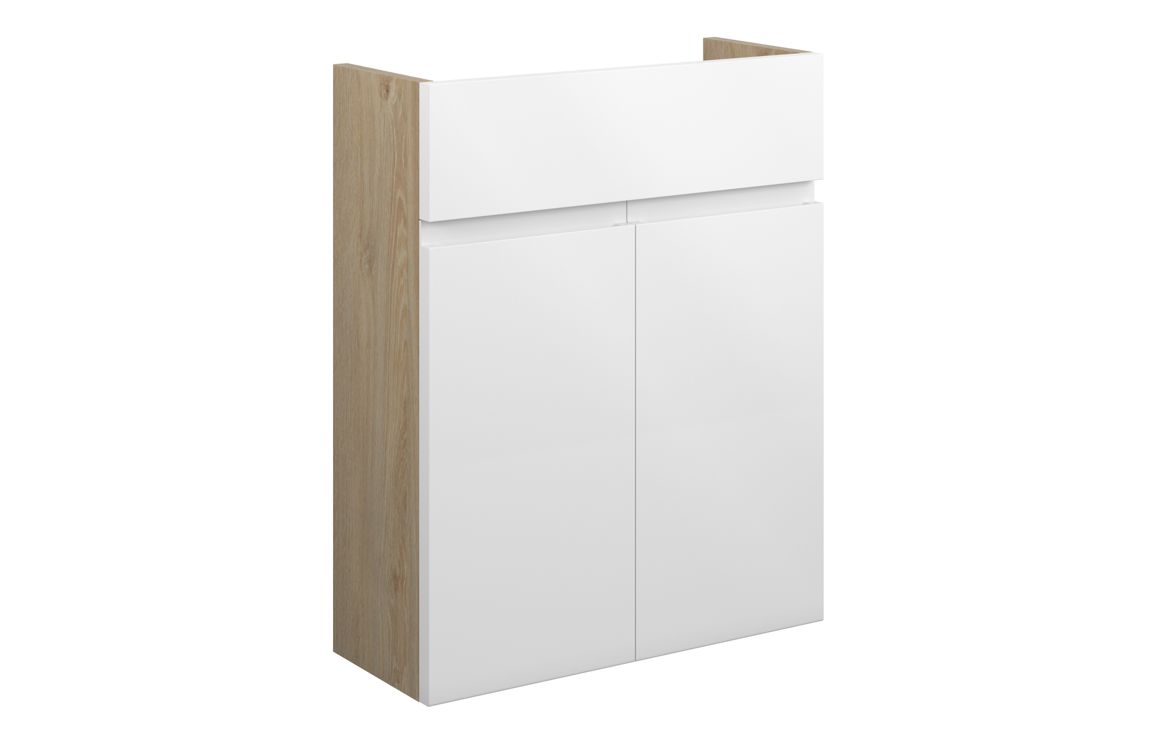 Kentucky 500mm Slim Basin Unit - White Gloss (Oak Cab)