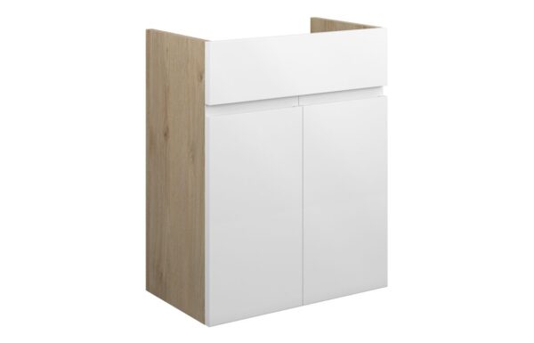 Kentucky 500mm Standard Basin Unit - White Gloss (Oak Cab)