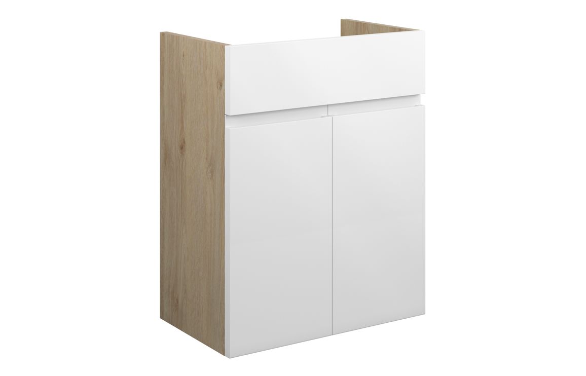 Kentucky 500mm Standard Basin Unit - White Gloss (Oak Cab)