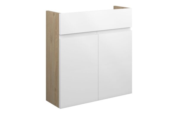 Kentucky 600mm Slim Basin Unit - White Gloss (Oak Cab)