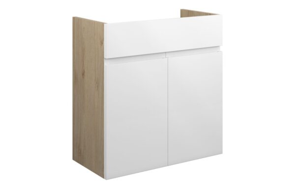 Kentucky 600mm Standard Basin Unit - White Gloss (Oak Cab)