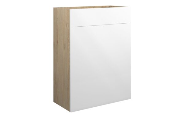 Kentucky 600mm Standard WC Unit - White Gloss (Oak Cab)