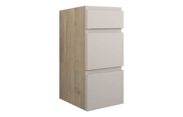 Kentucky 300mm Standard 3 Drawer Unit - Matt Dove Grey (Oak Cab)